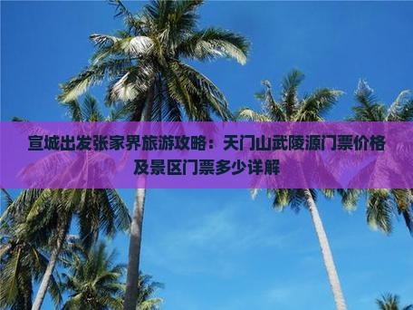 宣城出发张家界旅游攻略：天门山武陵源门票价格及景区门票多少详解