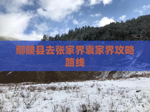 鄢陵县去张家界袁家界攻略路线
