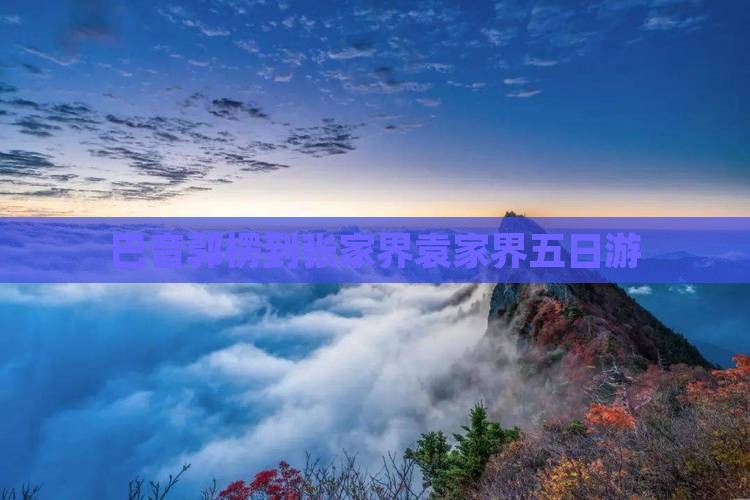 巴音郭楞到张家界袁家界五日游