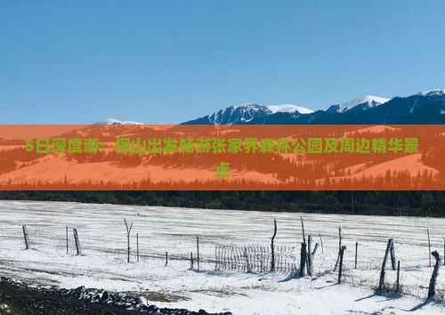 5日深度游：保山出发畅游张家界森林公园及周边精华景点