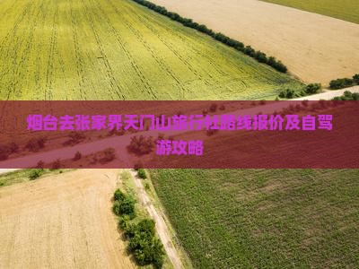 烟台去张家界天门山旅行社路线报价及自驾游攻略