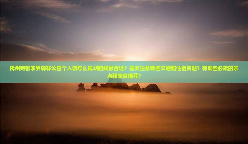 抚州到张家界森林公园个人游