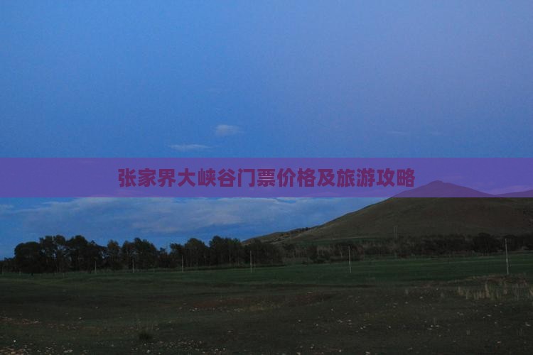 国庆节去张家界大峡谷门票