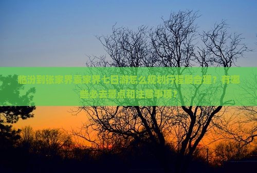 临汾到张家界袁家界七日游