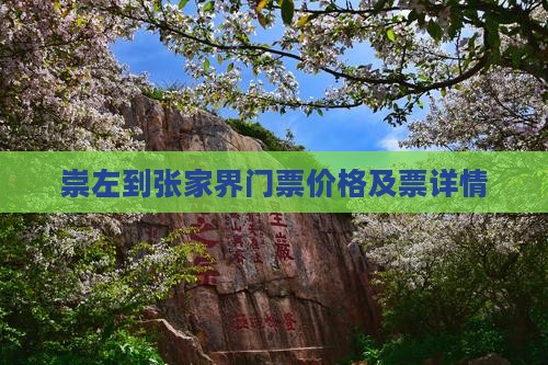 崇左到张家界门票价格及票详情