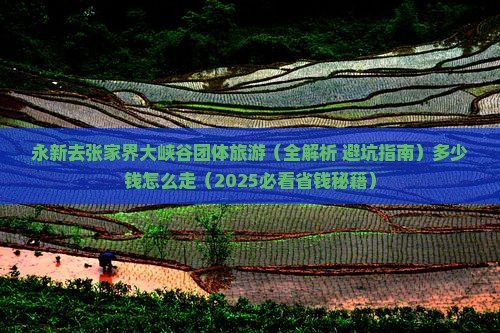 永新去张家界大峡谷团体旅游