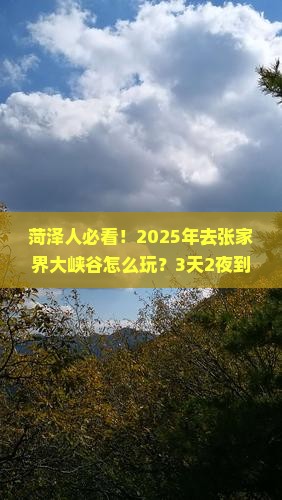 菏泽去张家界大峡谷旅行社