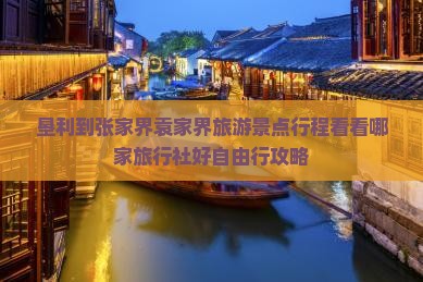 垦利到张家界袁家界旅游景点行程看看哪家旅行社好自由行攻略