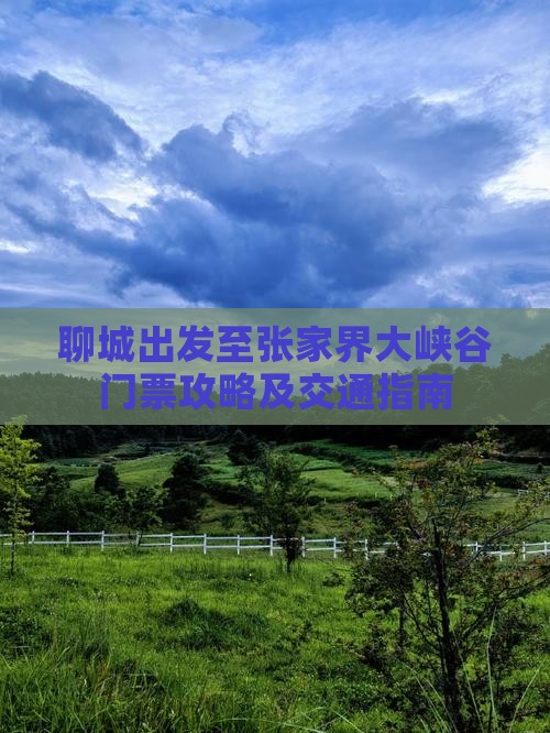 聊城出发至张家界大峡谷门票攻略及交通指南