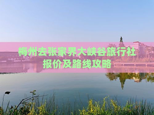 梅州去张家界大峡谷旅行社报价及路线攻略