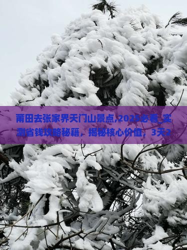 莆田去张家界天门山景点