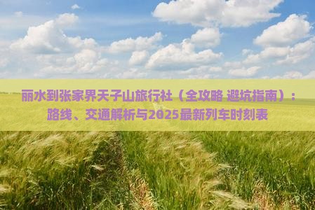 丽水到张家界天子山旅行社