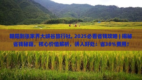 朝阳到张家界大峡谷旅行社