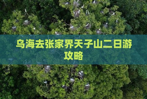 乌海去张家界天子山二日游