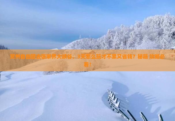 贺州去张家界大峡谷自由团