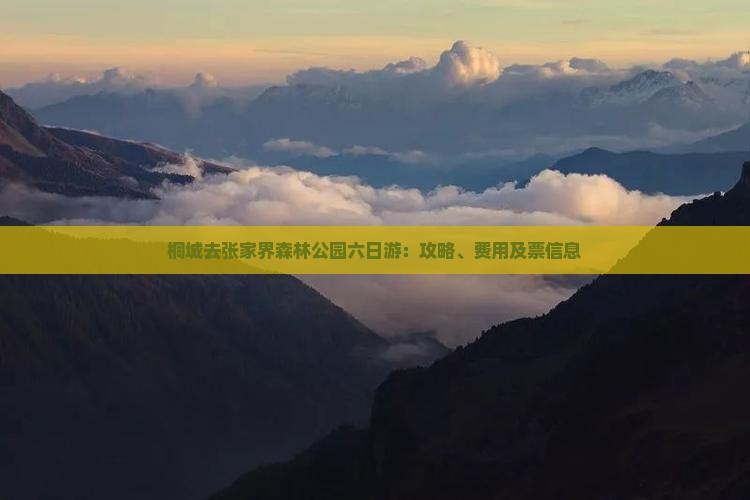桐城去张家界森林公园六日游：攻略、费用及票信息