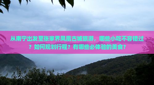 从南宁出发至张家界凤凰古城旅游，哪些小吃不容错过？如何规划行程？有哪些必体验的美食？