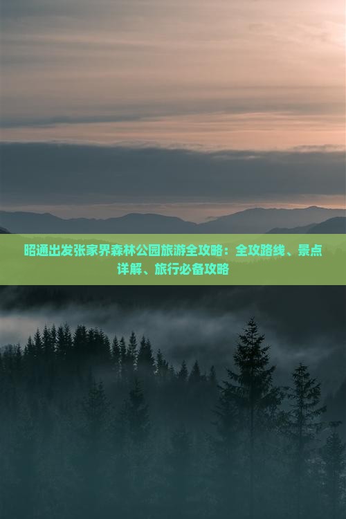 昭通出发张家界森林公园旅游全攻略：全攻路线、景点详解、旅行必备攻略