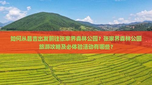 如何从昌吉出发前往张家界森林公园？张家界森林公园旅游攻略及必体验活动有哪些？