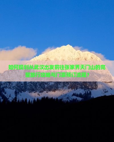 如何规划从武汉出发前往张家界天门山的完整旅行攻略与门票预订流程？