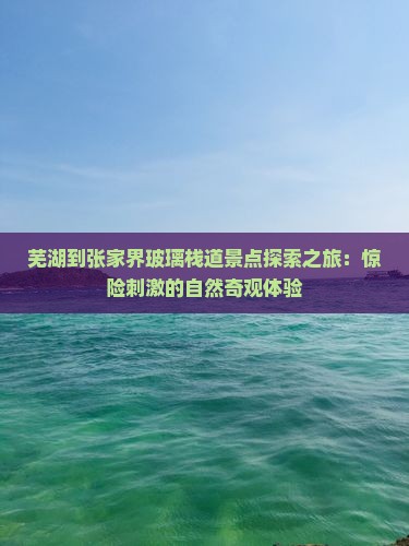 芜湖到张家界玻璃栈道景点探索之旅:惊险刺激的自然奇观体验 芜湖到张家界玻璃栈道景点探索之旅:惊险刺激的自然奇观体验