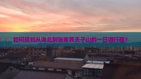 如何规划从海北到张家界天子山的一日游行程？