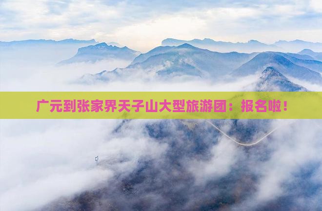 广元到张家界天子山大型旅游团：报名啦！