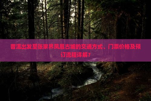 普洱出发至张家界凤凰古城的交通方式、门票价格及预订流程详解？