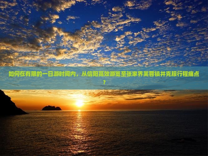 如何在有限的一日游时间内，从信阳高效游览至张家界芙蓉镇并克服行程痛点？