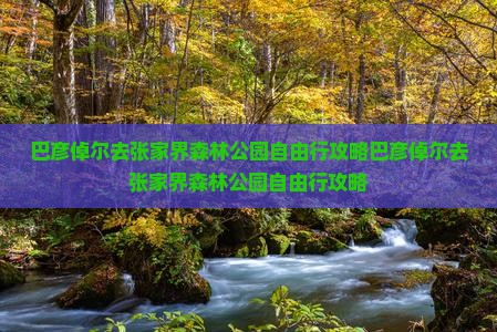 巴彦倬尔去张家界森林公园自由行