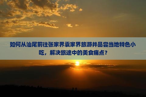 如何从汕尾前往张家界袁家界旅游并品尝当地特色小吃，解决旅途中的美食痛点？