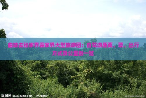 曲靖去张家界袁家界大型旅游团：自驾游距离、票、出行方式及公里数一览
