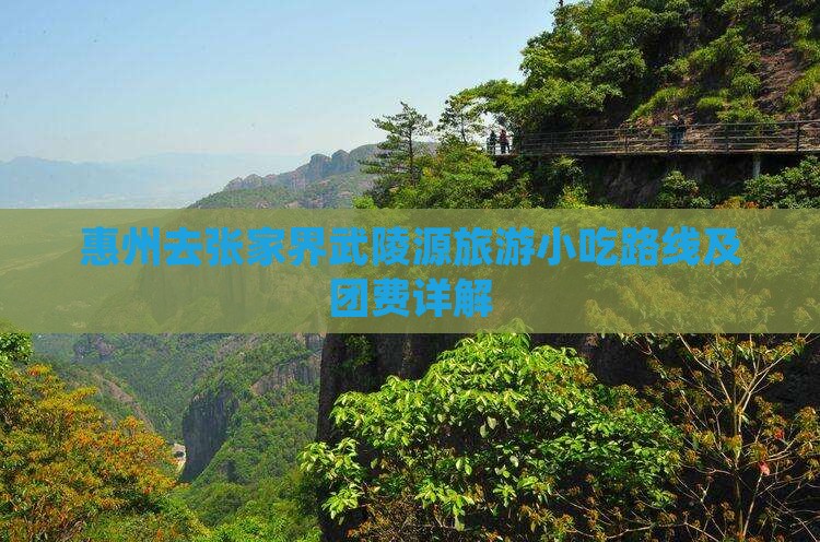 惠州去张家界武陵源旅游小吃路线及团费详解