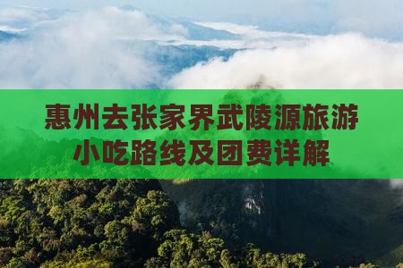 惠州去张家界武陵源旅游小吃路线及团费详解