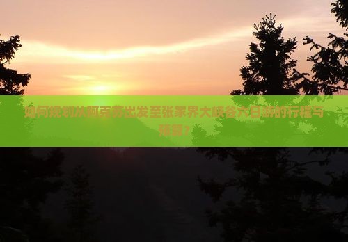 如何规划从阿克苏出发至张家界大峡谷六日游的行程与预算？