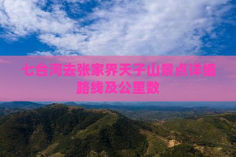 七台河去张家界天子山景点详细路线及公里数