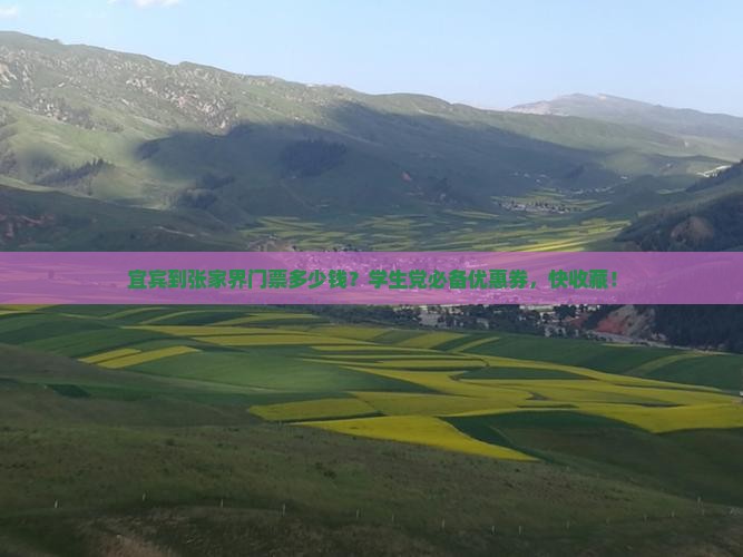 宜宾到张家界门票多少钱？学生党必备优惠券，快收藏！