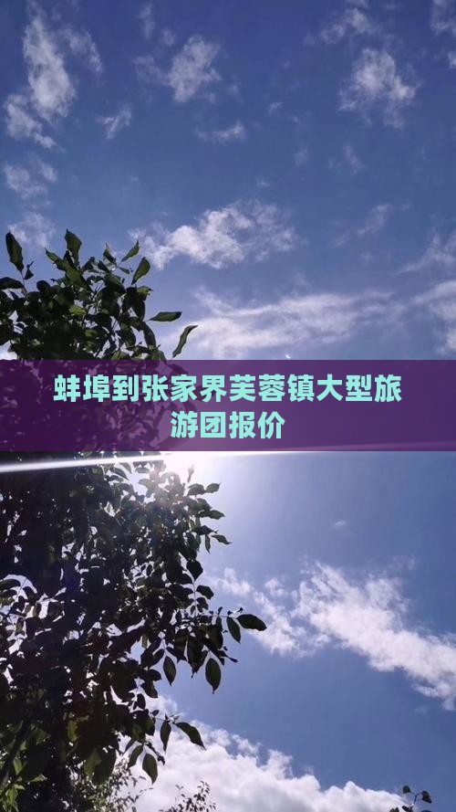 蚌埠到张家界芙蓉镇大型旅游团报价