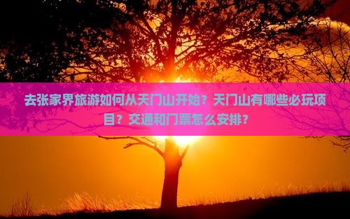 去张家界旅游如何从天门山开始？天门山有哪些必玩项目？交通和门票怎么安排？