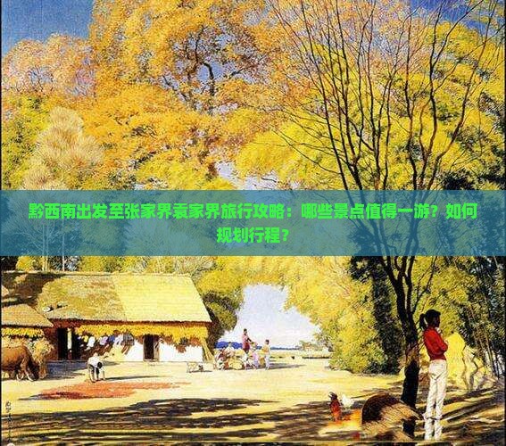 黔西南出发至张家界袁家界旅行攻略：哪些景点值得一游？如何规划行程？