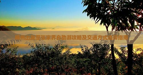 郴州出发至张家界自助游攻略及交通方式选择指南