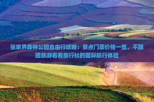 张家界森林公园自由行攻略：景点门票价格一览，不跟团旅游看看旅行社的国际航行体验