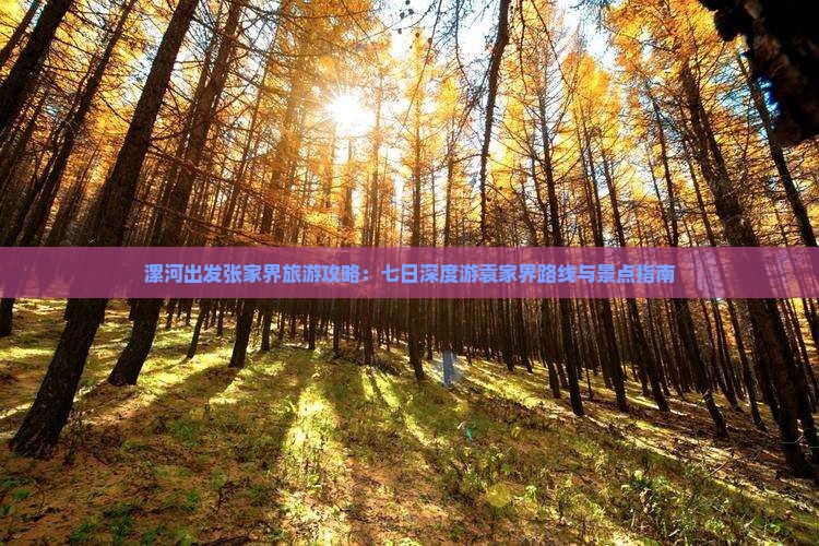 漯河出发张家界旅游攻略：七日深度游袁家界路线与景点指南