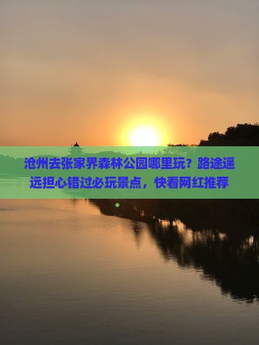 沧州去张家界森林公园哪里玩？路途遥远担心错过必玩景点，快看网红推荐
