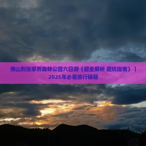 佛山到张家界森林公园六日游