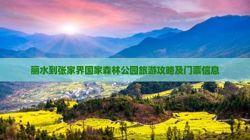 丽水去张家界森林公园门票