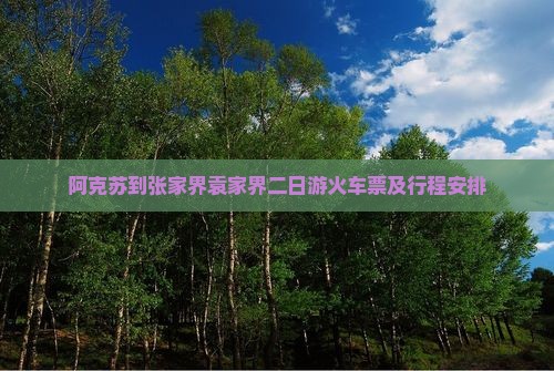 阿克苏到张家界袁家界二日游