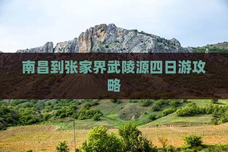 南昌到张家界武陵源四日游
