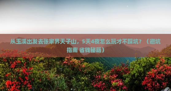 玉溪去张家界天子山自由行