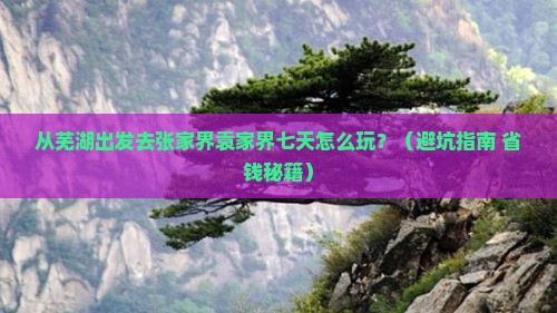 芜湖去张家界袁家界七日游
